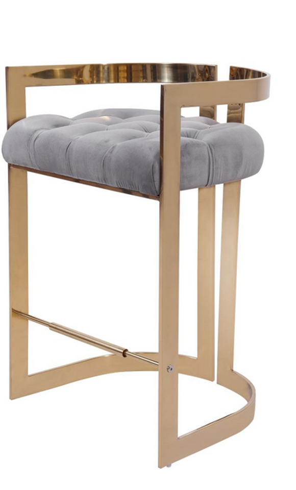 LINA GREY GOLD BARSTOOL